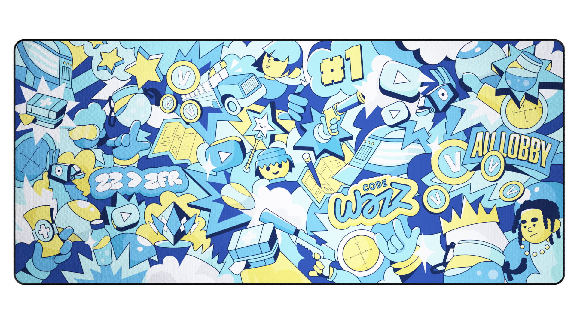 Tapis de souris "Team Zz" Bleu & Jaune