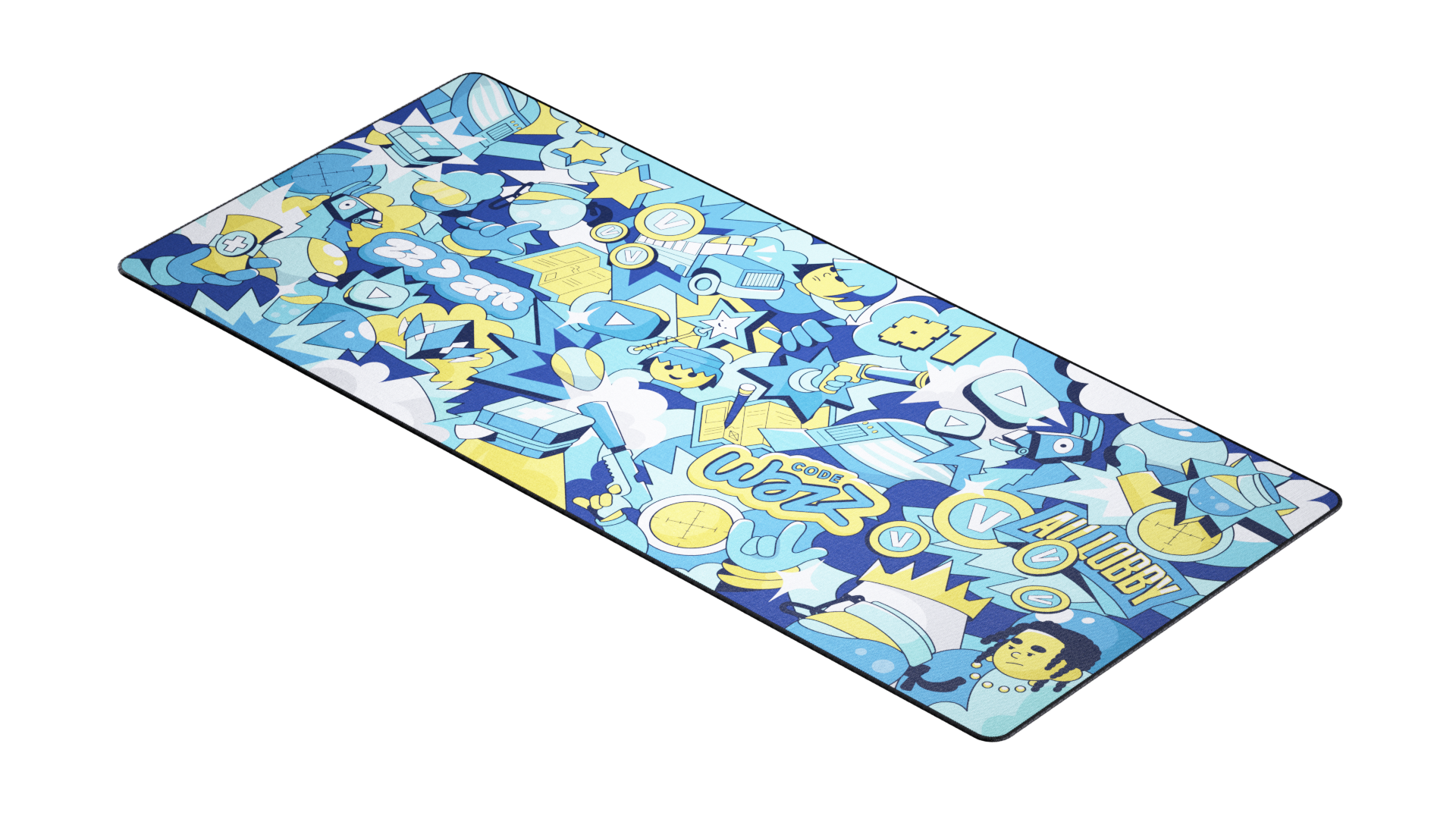 Tapis de souris "Team Zz" Bleu & Jaune