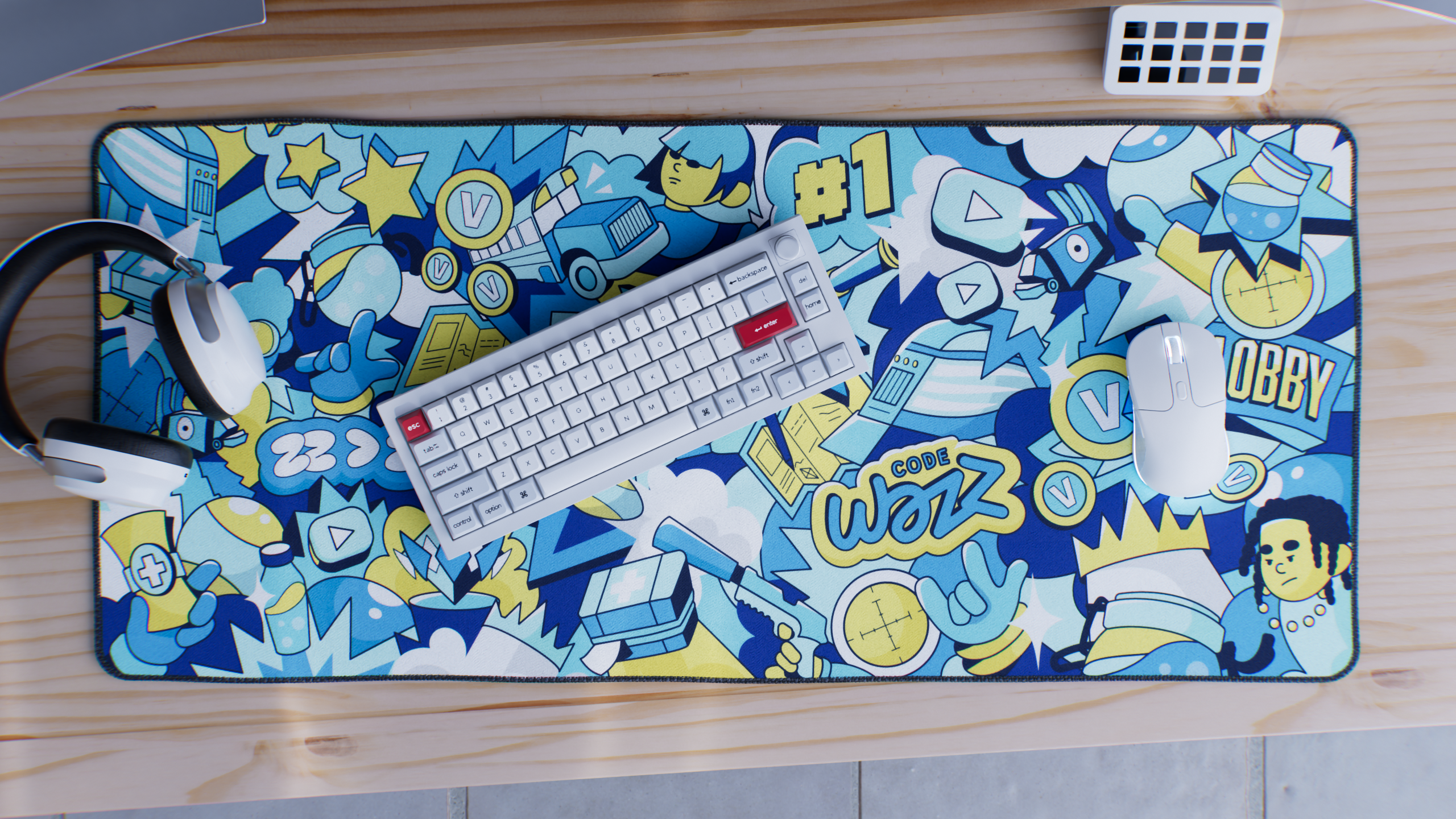 Tapis de souris "Team Zz" Bleu & Jaune