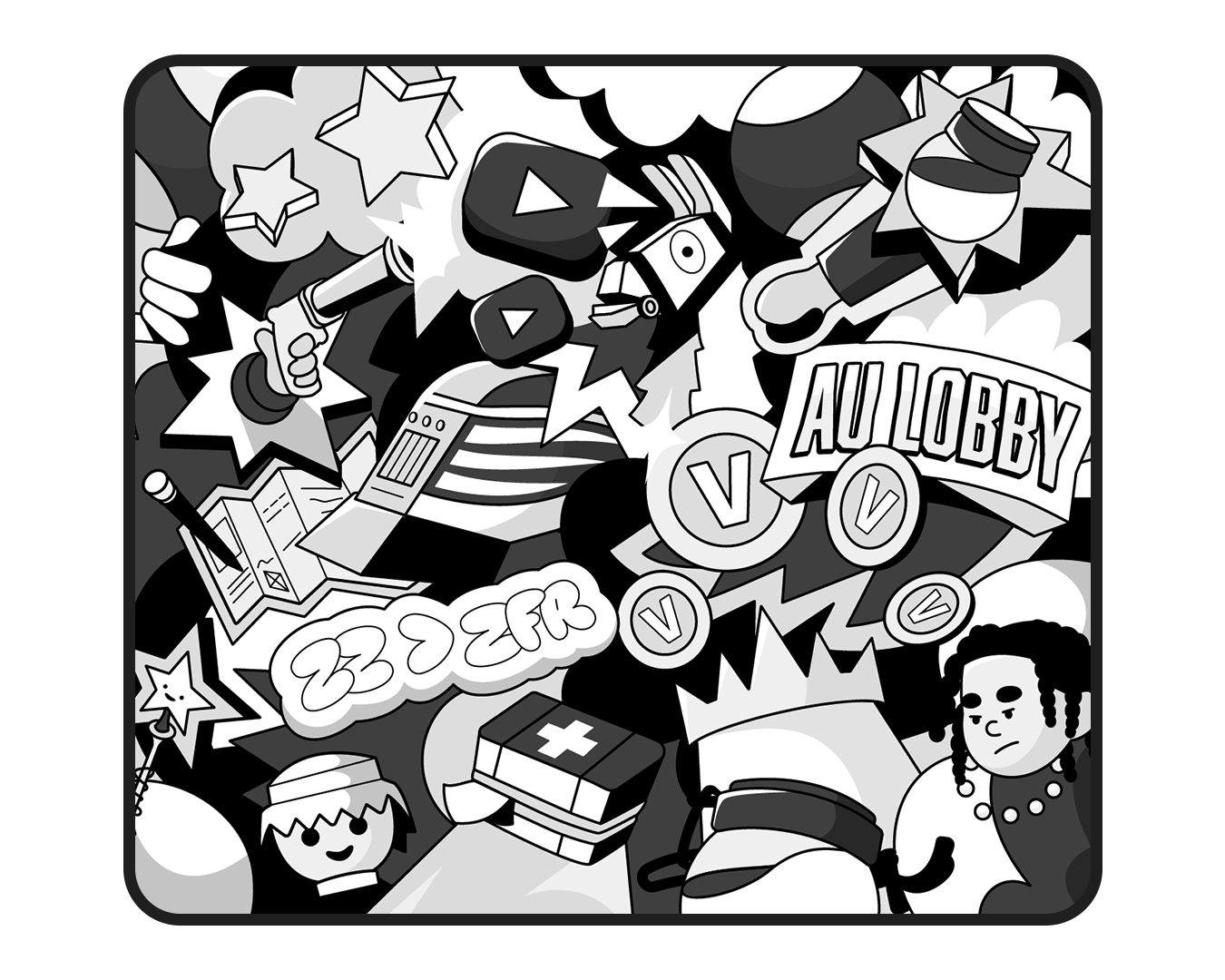 Tapis de souris "Team Zz" Noir & Blanc