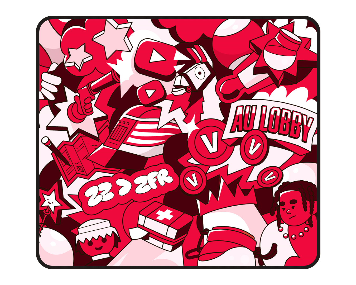 Tapis de souris "Team Zz" Rouge & Blanc